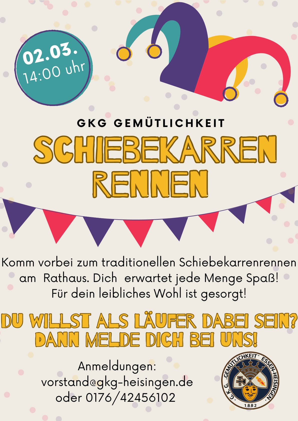 Anmeldung für das Schiebekarren-Rennen 2025